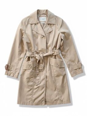 Jones&Co Women’s Light Beige Belted Trench Coat. Ladies sm. Exceptional quality